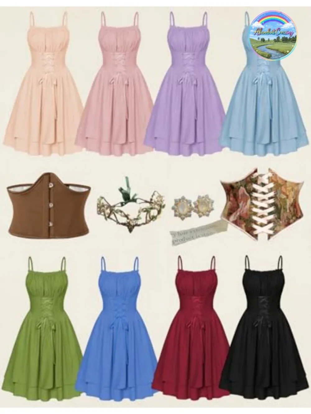 Womens Corset Mini Chiffon Sundress Lace-Up Fairy Dress Adjustable Straps